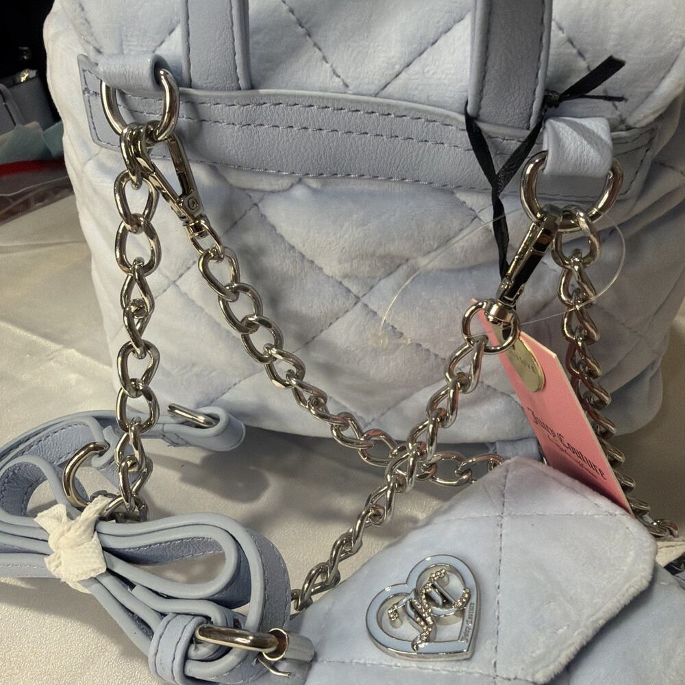 JUICY COUTURE 2IN1 Backpack NWT Baby Backpack With Coin Purse/Blue - Picture 11 of 11